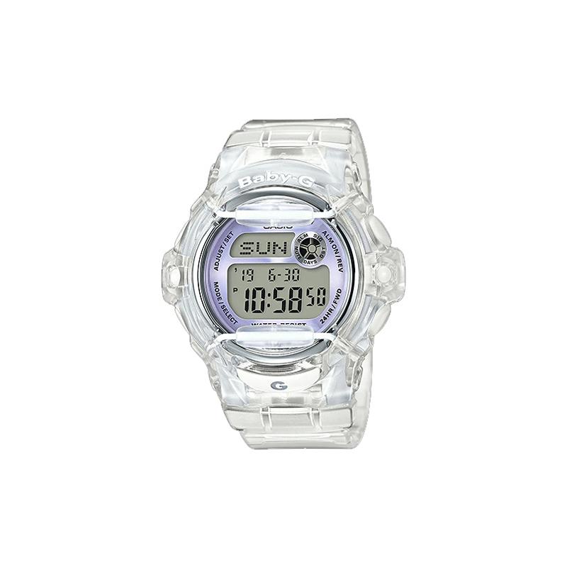 

Casio CASIOBABY-G series trendy fashion transparent strap LCD display sports waterproof quartz watch resin strap Japanese and Korean watch BG-169R-7E фиолетовый