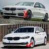 2PCS Black Chrome Front Bumper Day Light Fog Lamp Trim Cover Frame Cap For BMW 5 Series G30 G31 2018