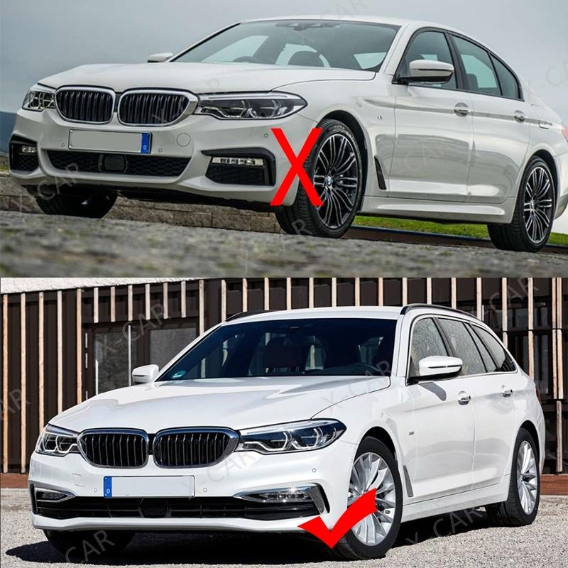 2PCS Black Chrome Front Bumper Day Light Fog Lamp Trim Cover Frame Cap For BMW 5 Series G30 G31 2018