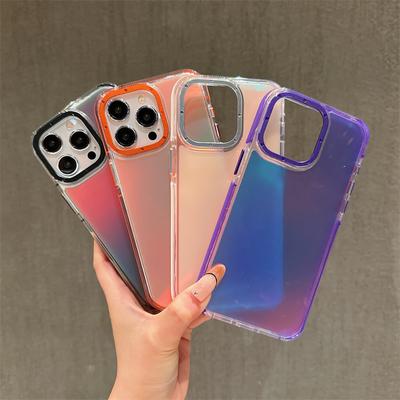 Husă acrilic TPU care schimbă culoarea anti-cădere pentru iPhone 15 14 13pro 11 12 14pro 15pro max Husă transparentă