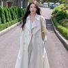Autumn New Women's Mid-length White Tight Waist Casual Coat