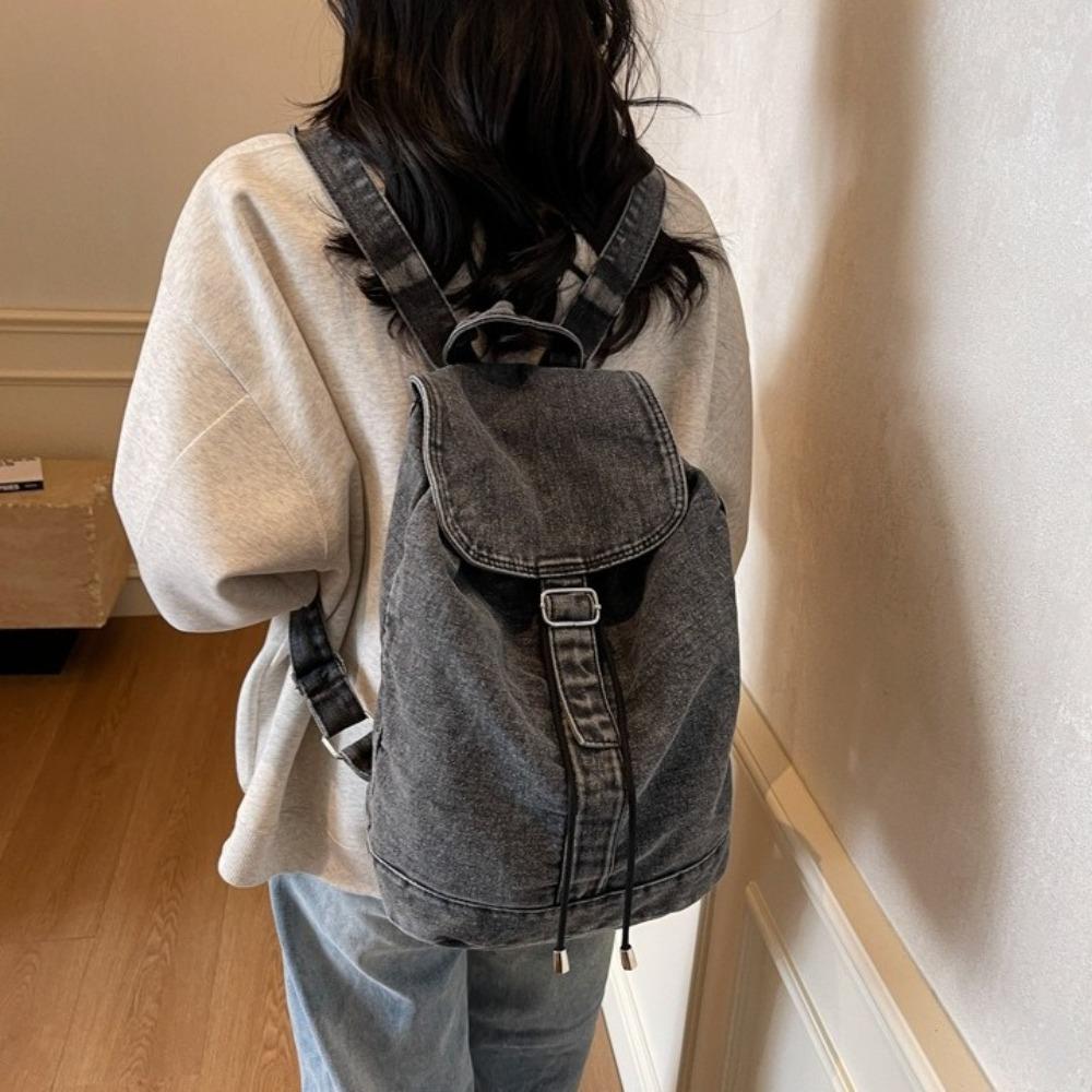 Vintage Denim Rucksack Große Kapazität Schüler Schultaschen Hohe Qualität Jeans Buchertaschen Damen