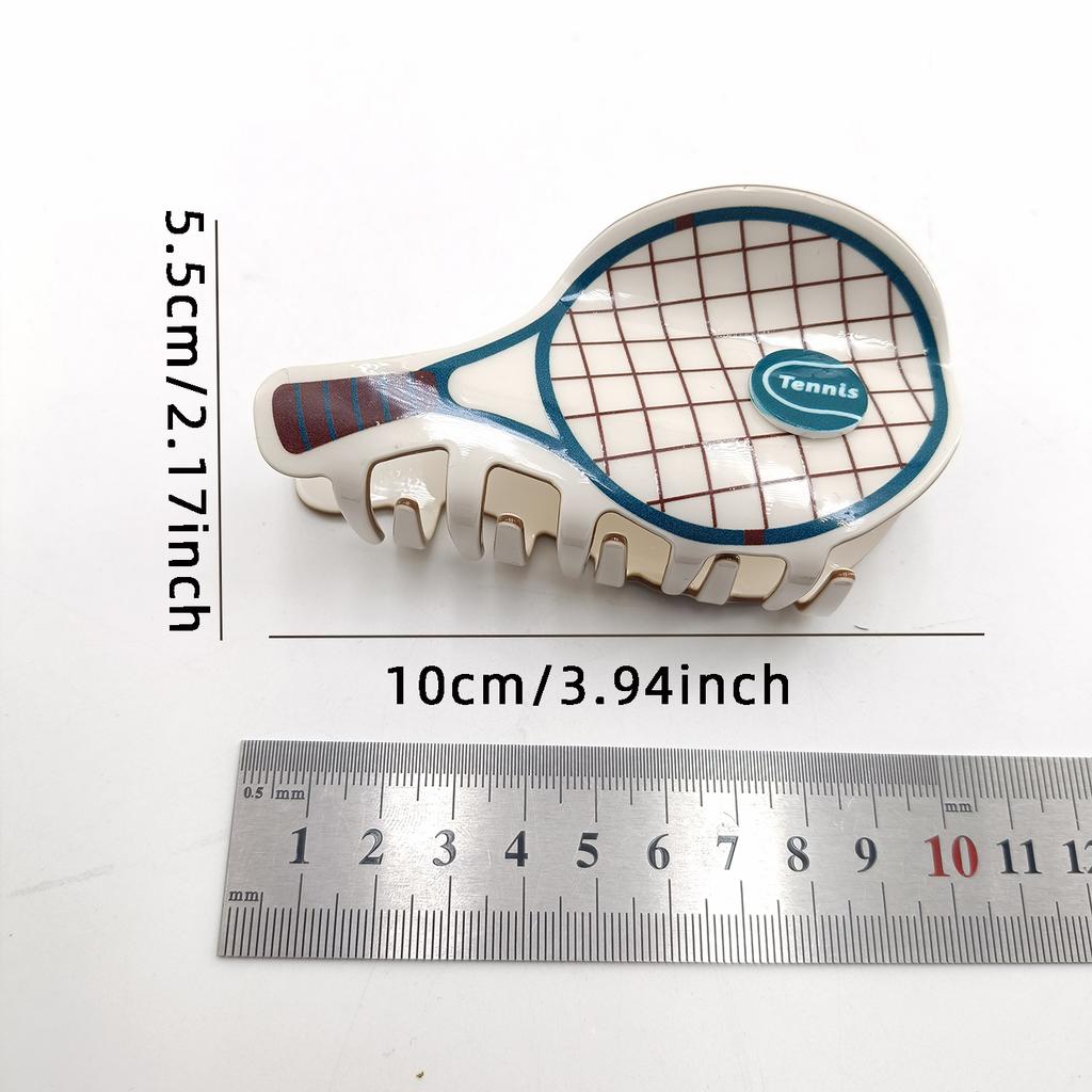 1pc Cute and Creative Sports Tennis Racket Accessories Clip On Disc Hair Shark Clip On Hair Accessories