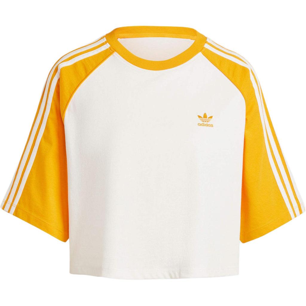 Adidas Originals Adicolor Sst Color Block Striped Short Sleeve T-Shirt Women Tops Yellow IZ2826