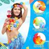 10Pcs LED Hawaiian Leis Light Up Flower Leis Necklace Luau Flowers Wreath Garlands Beach Wedding Tropical Themed Party Supplies