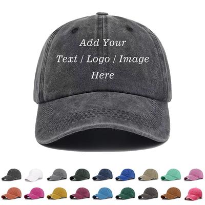 Individuelle Retro-Baseballkappe für Damen und Herren Grafikdruck Logo Gewaschene Baumwolle DIY Sommer Sonnenschutz Unisex Verstellbare Größe Freizeitkappe