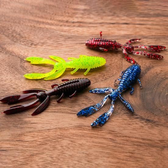 10Pcs Shrimp Soft Bait Fishing Lure Realistic Looking Vibrant Color Streamlined Shape Artificial Shrimp Lure Bait Fishing Gear10[cs