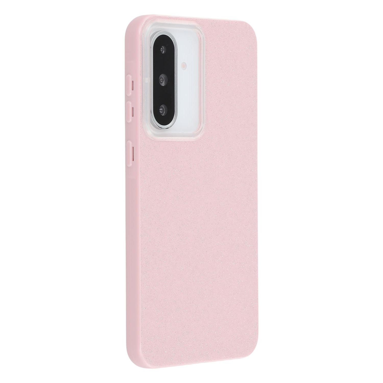

For Samsung Galaxy A36 5G Case IMD Glitter TPU Phone Cover Large Camera Cutout Pink