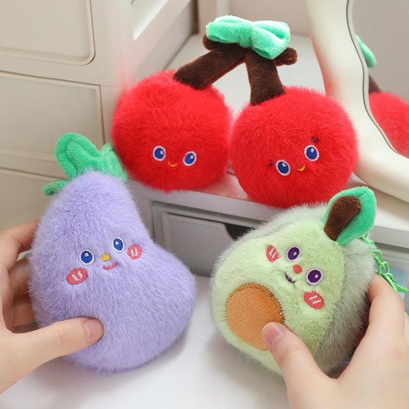 18 Arten Simulation Cartoon Früchte Gemüse Plüschtier Knoblauch Pitaya Ingwer Durian Mango Weicher gefüllter Anhänger Puppe Lustiges Geschenk