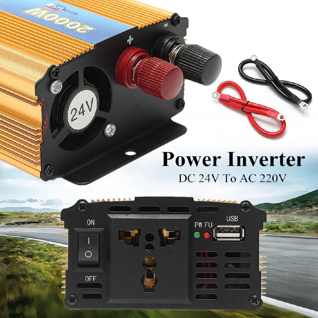 Portable Car Modified Sine Wave Power Inverter Converter DC 24V To AC 220V Modified Sine Wave Converter 2000W