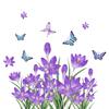 Autocolant de Perete cu Fluture și Floare Violetă Decor Baie Toaletă Sufragerie Mobilier Decorațiuni Casă Decaluri Înfrumusețează Autoadeziv Mur