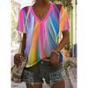 T-shirt da donna stampata estiva, abbigliamento casual alla moda retrò per l'esterno e per tutti i giorni