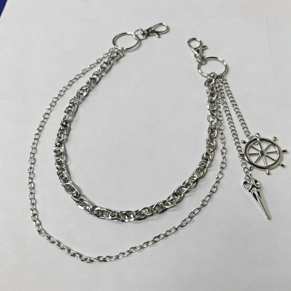 Pentagram Gothic Rock Accessories Star Pendant Waist Belt Chain Punk Pants Chain  Music Festival