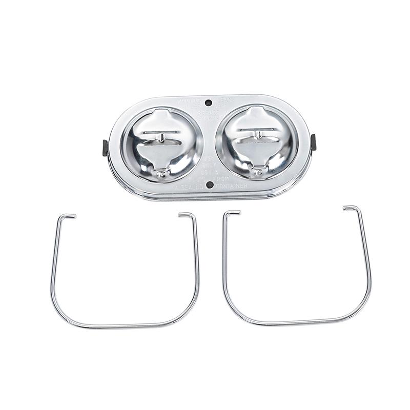 Chrome Brake Master Cylinder Cover Kit with Gaskets and Bails Replacement for Chevrolet Corvette 1967-1982, Polished Finish Reservoir Cap Accessory