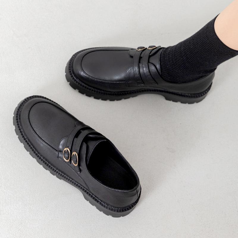 

Цельная коровья кожа~ натуральная кожа на толстой подошве женские весенние новые туфли-лодочки на мягкой подошве в ретро-стиле, одинарные маленькие кожаные туфли 40