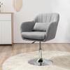 Swivel Chair Height Adjustable Office Chair Linen Like Polyester Metal 60 X 60 X 79 91 Cm Gray