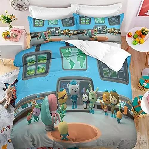 

Полюбуйтесь мультяшным комплектом пододеяльника Octonauts Love Child HD, чехлом для одеяла для детских постельных комплектов, постельным бельем, декором для спальни Baby 120x150cm