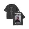 Camiseta Oversize Para Hombres Mujeres HipHop Camisetas Lavadas cactus jack Manga Corta Tops de Regalo look mom i can fly K39