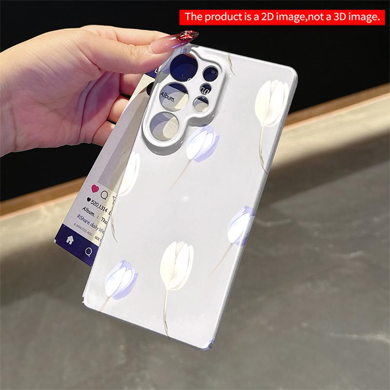 2DFlat Samsung phone case Floral Design Phone Case Applicable to Galaxy S23 S24 S25ULTRA S26 A12 A14 A15 A16 A54 A55
