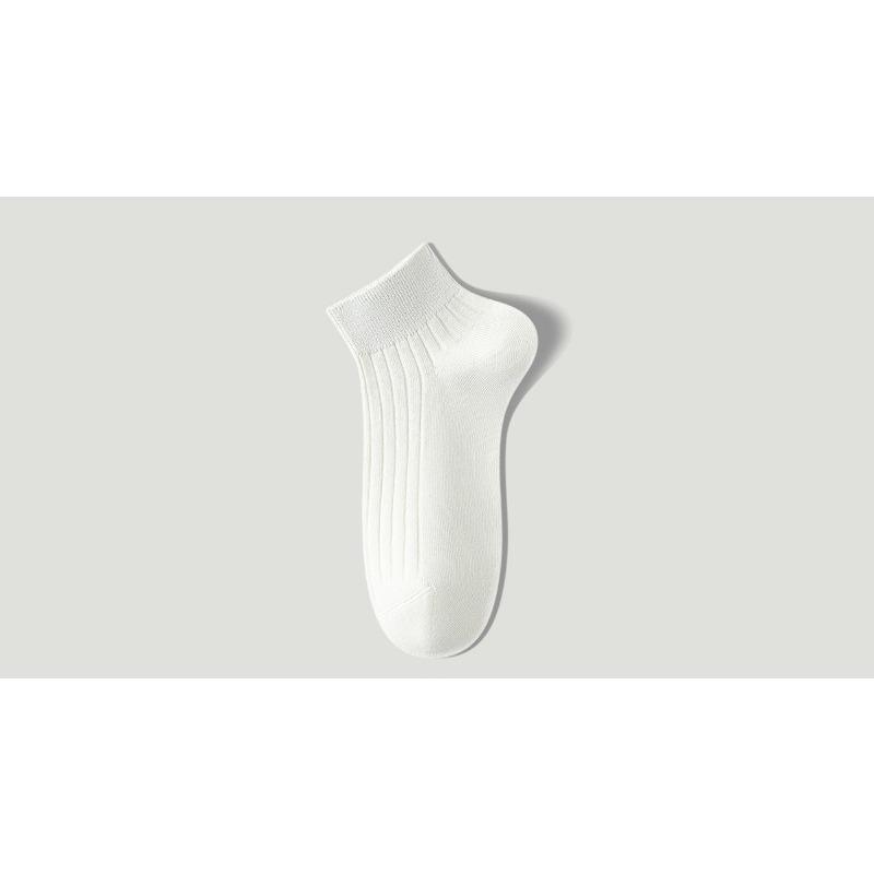 Men's Pure Cotton Short Socks for Summer - Thin Style - Breathable, Odor-Resistant, Anti-Bacterial, Non-Spangling - Solid Color Cotton Socks