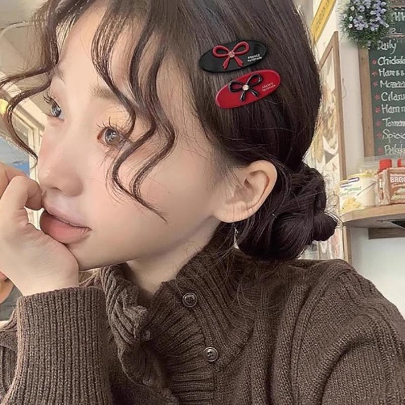 Acetate Hair Clips Bow Oval Geometric Barrettes Side Pins Hairpin Sweet Cute Women Hair Accessories