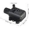 Decdeal Submersible Water Pump Aquarium Fountain with Flow Adjustment Function and USB Interface, DC 5V 4.8W 300L/H Lift 300cm