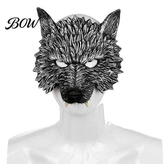Wolf Cosplay Mask 3D Head Mask, High Elastic Lightweight Comfortable Werewolf Flexible Cushioning Costume with Adjustable Strap for