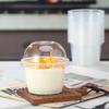 50Pcs 250Ml Disposable Salad Cup Transparent Plastic Dessert Cups Bowls Container With Dome/Flat Lids Ice Cream Dessert Cups