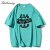 Shellsuning Oversized Letter Graphic T Shirts Men Summer Soft 100% Cotton Short Sleeve Tees Female Trendy Loose High Street Tops