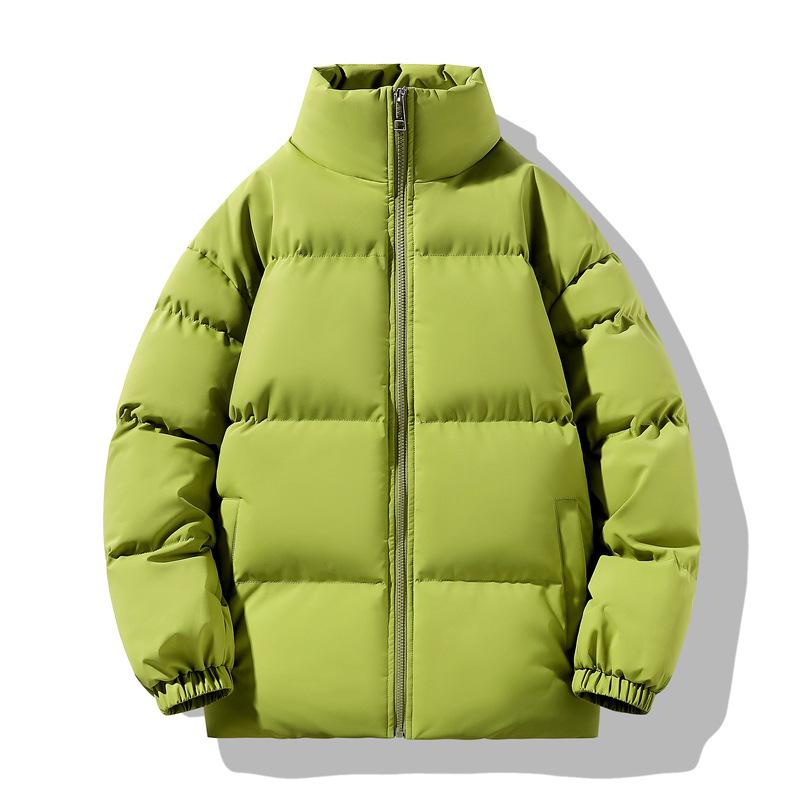 Padded Clothes Men's Solid Color Stand-up Collar Winter New Loose Velvet Thickened Cotton Clothes Thermal Down Jacket Jacket Charge