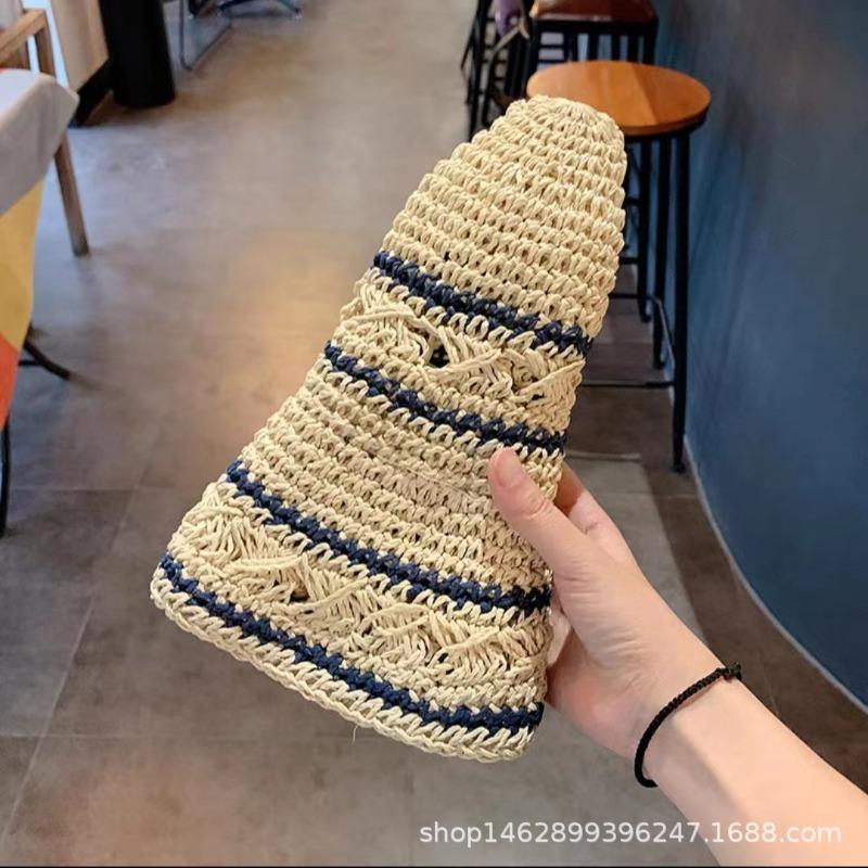 Linyi straw hat produces new foldable versatile sunshade sunscreen travel vacation straw hat spring and summer hat women