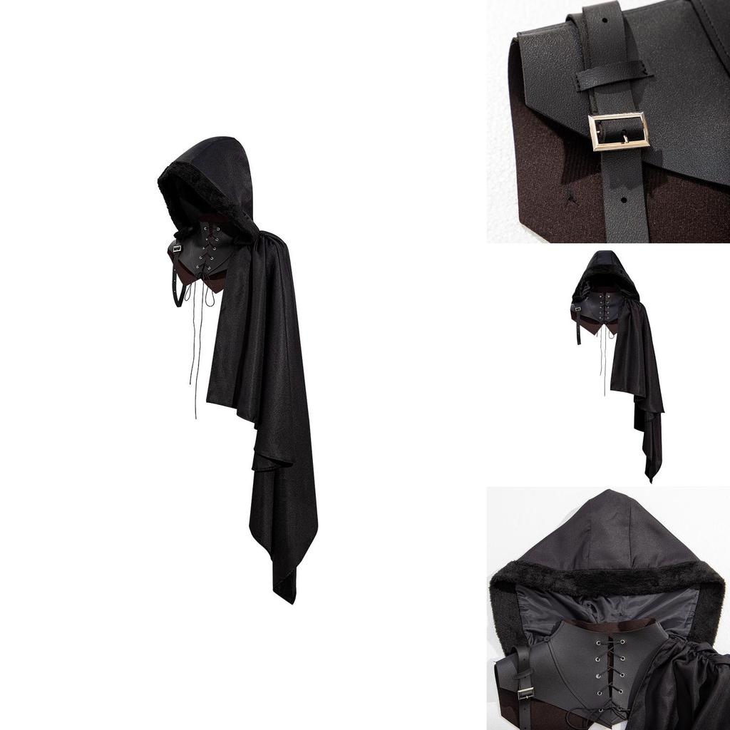 Capa Cos de Estilo Medieval com Capuz para Fantasias de Halloween e Apresentações de Crianças
