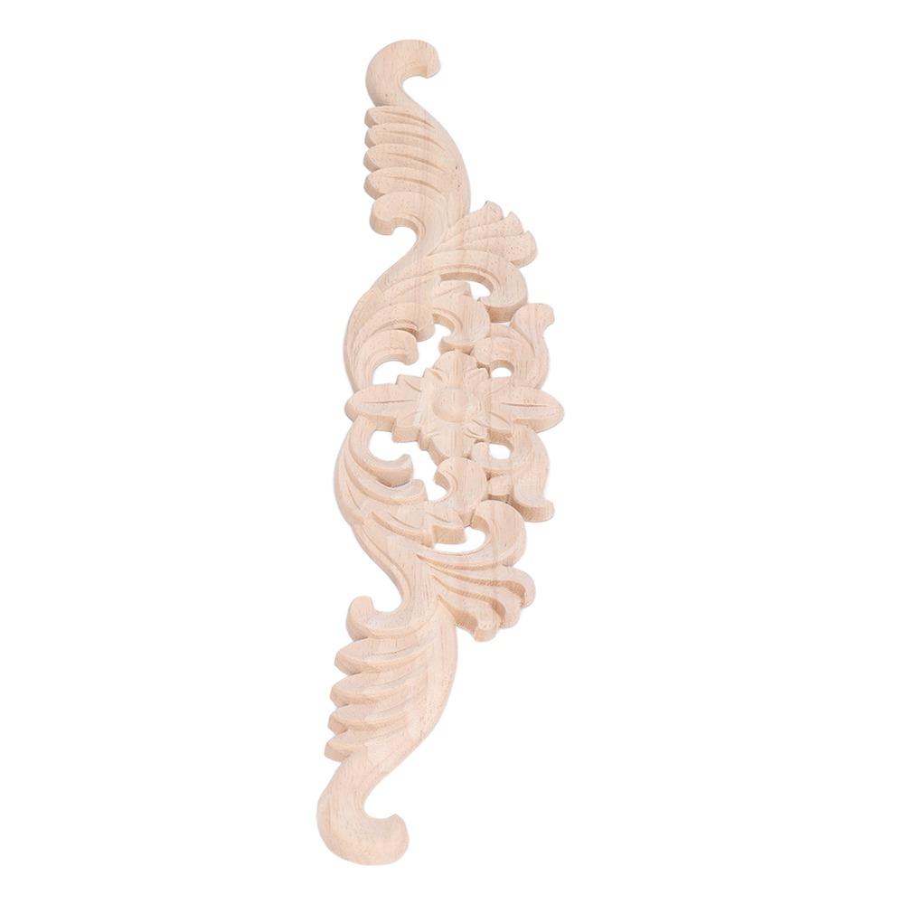 Long Design Wood Carved Applique 40x8cm Cabinet Furniture Decoration Bed Door Decoration