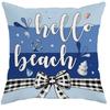 Beach - Inspired Nautical Pillow Cover: Seashells, Anchors and Coastal Quotes, Sofa Cushion Cover, Bedroom Room Decor