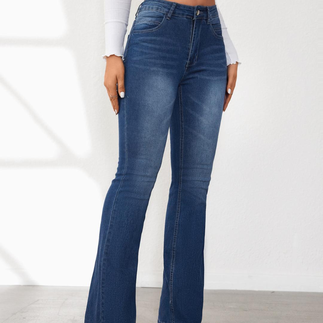 

Вінтажні джинси жіночі весняні нові еластичні вузькі мікрокльош брюки брюки жіночі M синій