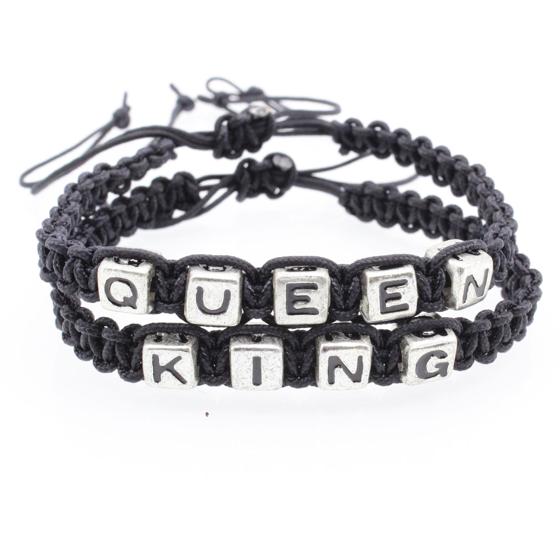 King Queen Handwoven Bracelet - European American Fashion Jewelry for Women