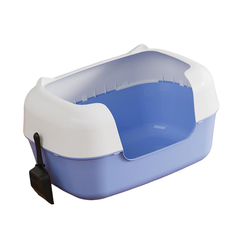 Open Top Pet Litter Box High Sided Removable Cat Toilet Pet Supplies Semi Closed Sifting Litter Tray for Small and Large Cats