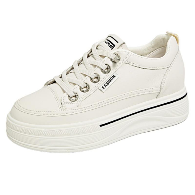 Fashion Korean Platform Women Shoes 2025 Fashion Casual Outdoor Versatile Lace Up Wedges Heel Shoes Walking Comfortable Ladies Sneakers