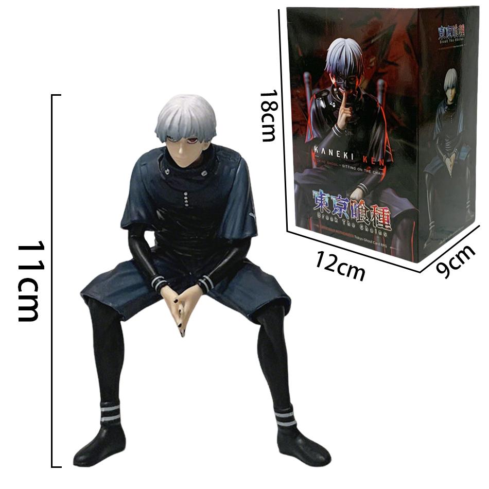 Ken Kaneki Sitting Figure Tokyo Ghoul Replaceable Double Head Double Arms Statue With Base Anime Model Toy Deco Boy Gift