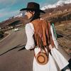 Bohemian Vintage Fringe Embroidered Vest Women Short Waistcoat Ethnic Style Travel Outfit
