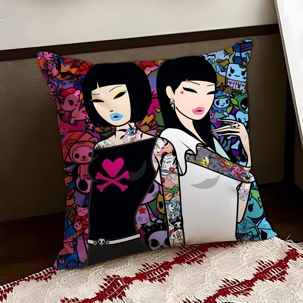 TTokidoki Cushion Cover Reversible Soft Durable Pillow Cover Home  Car MultiScene Use for Daily Comfort