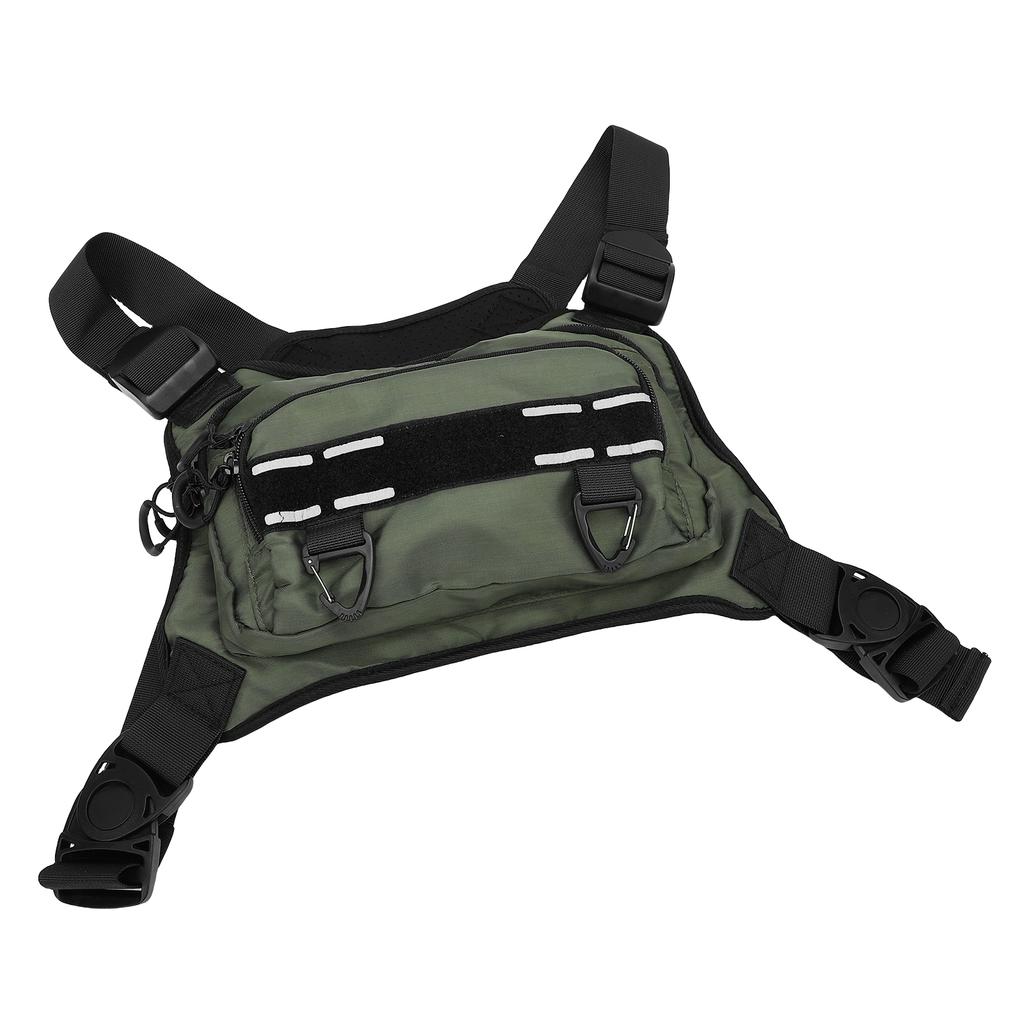 Men s Sports Chest Bag Running Mountaineering Portable Adjustable Large Capacity Breathable Quick dry Fabric Green One