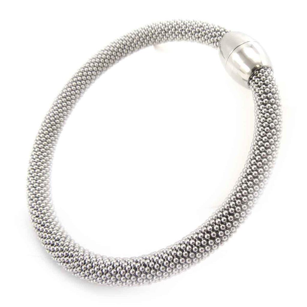 Les Trésors De Lily [J7213] - Silver 'Choreography' Steel Bracelet - 6 Mm