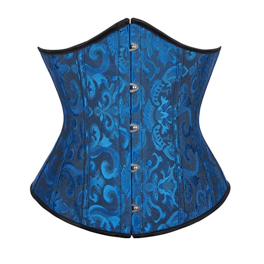Jacquard  Corset Underbust Top Plus Size Satin Waist Cincher Sexy Gothic Workout Corsets Lingerie Women
