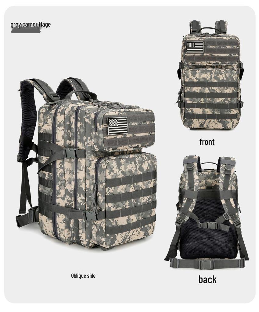 45L Camouflage Tactical Assault Backpack: Multifunctional Outdoor Camping & Hiking Rucksack