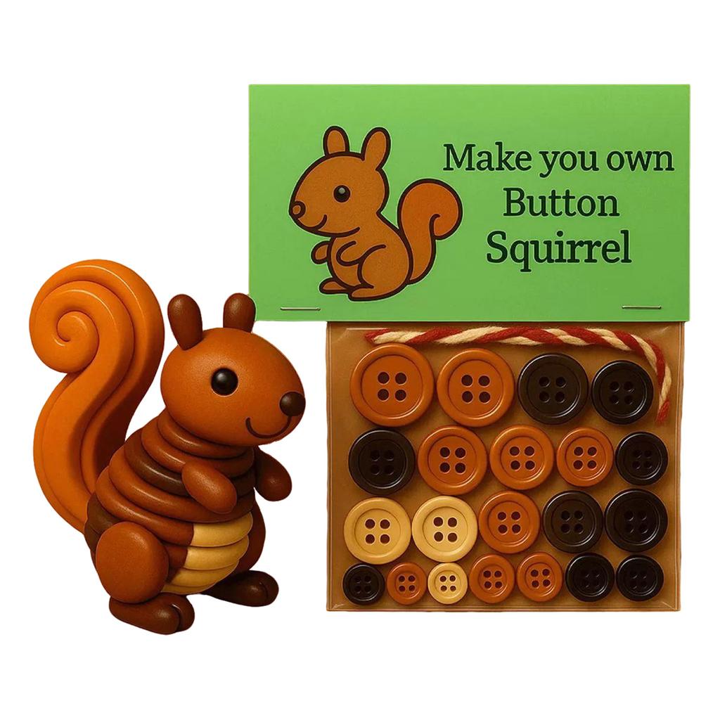 Button Ornament Making Set Animal Decoration Button Christmas Tree Craft Kit DIY Button Craft Kit for Xmas Hanging Decoration
