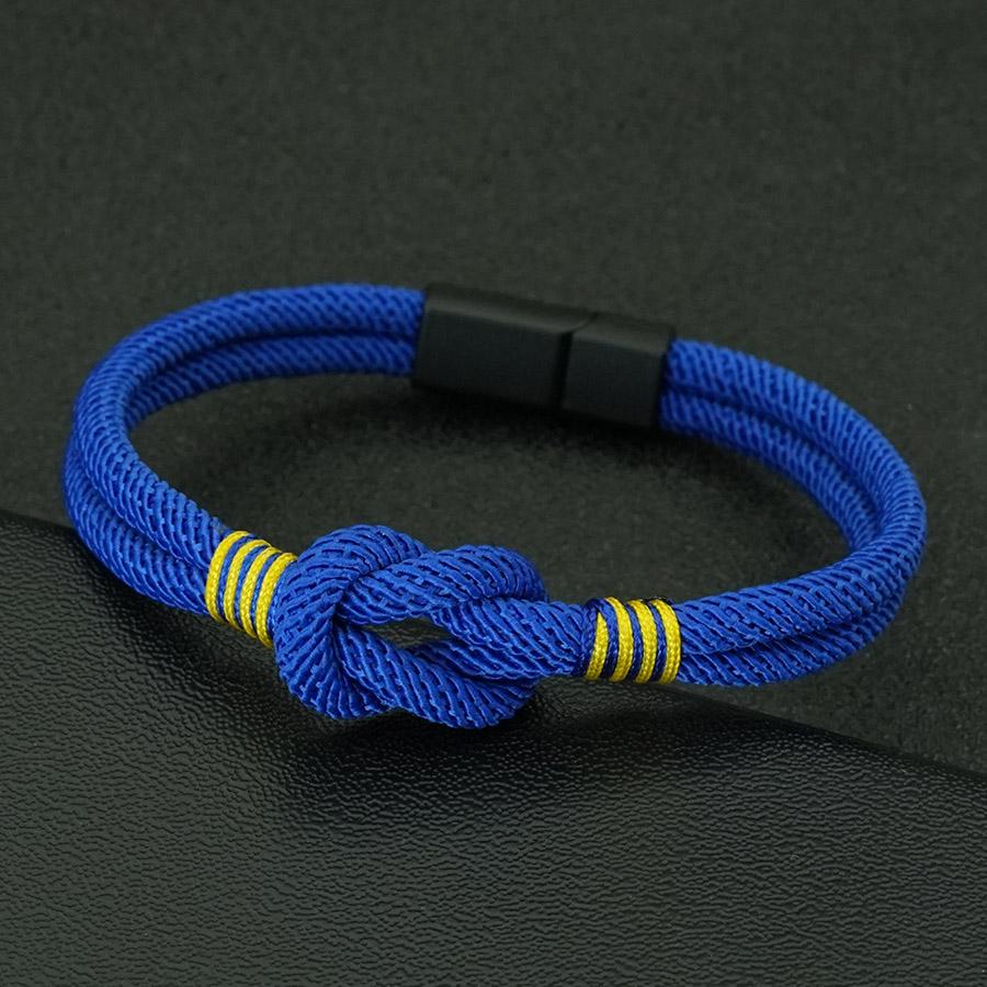 

New Stylish Eternal Knot Men Rope Bracelet Selected High Quality Thread 6 Colors Available Sports Sweat Absorbent Braclet Homme темно-синього кольору