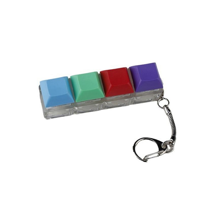4-Keys Mechanical Keyboard Key Toy Keychain Party Stress Relief Diy Fidget Button Keycap Fidget Keyboard Toys Finger Keyboard