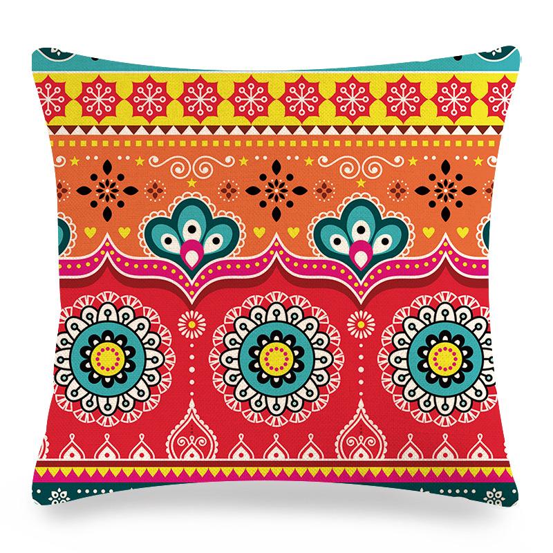 Seamless Lace Ethnic Style Digital Printing Short Plush Pillow Covers For Car Sofa Office Cushion Cover Home Goods 60X60Cm