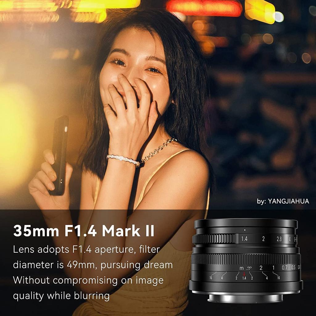 7artisans 35mm Mark Manual Focus Fixed Lens Large Aperture for Sony Mirrorless Camera A6500A6300 A6100 A6000 A5100 A5000 A9 NEX 3 NEX 3N NEX 5 NEX 5T
